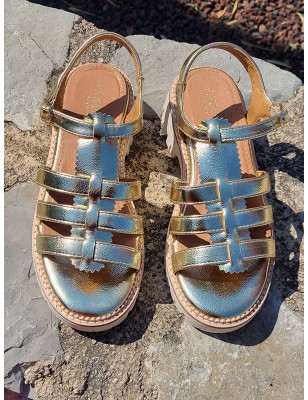 Sandales femme Jelina gold vernis