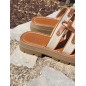 Mules femme Anissa beige et camel