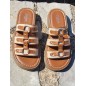 Mules femme Anissa beige et camel