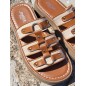 Mules femme Anissa beige et camel