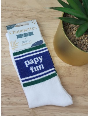 Chaussettes homme "papy fun" blanches