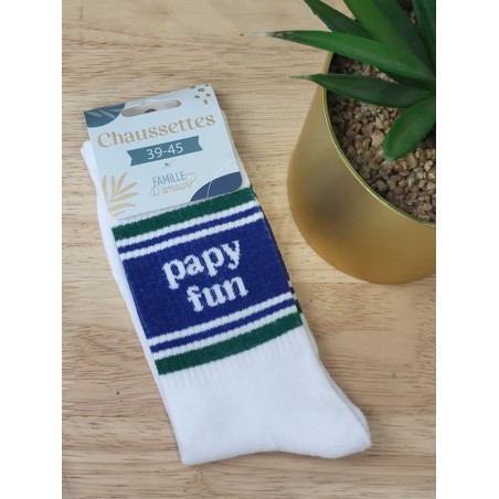 Chaussettes homme "papy fun" blanches