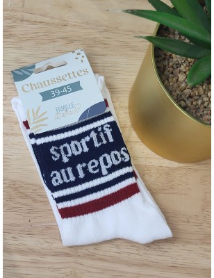 Chaussettes homme "sportif au repos" blanches