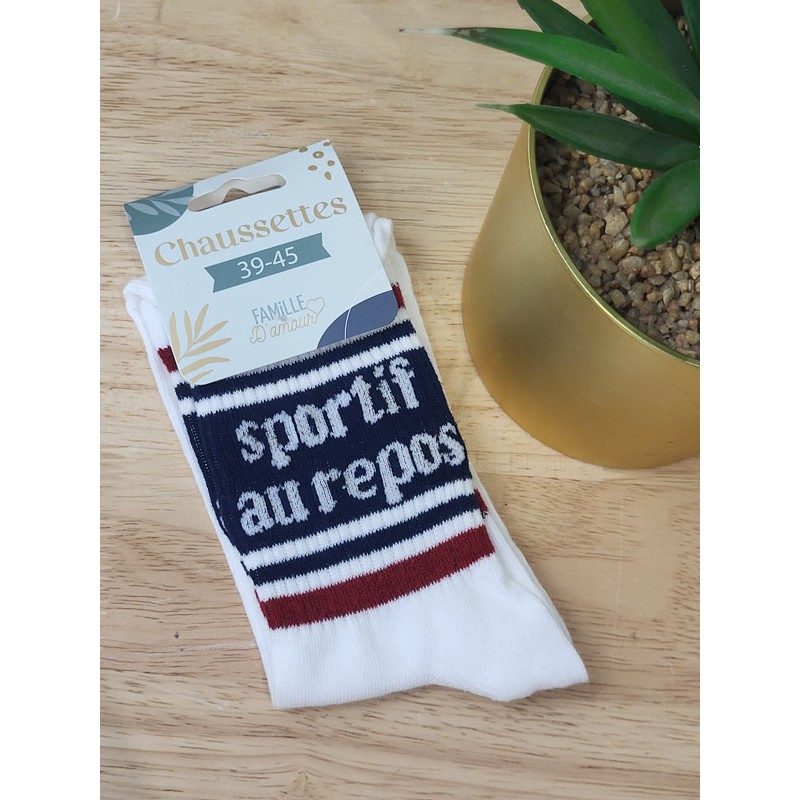 Chaussettes homme "sportif au repos" blanches