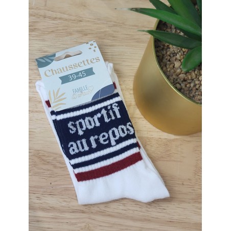 Chaussettes homme "sportif au repos" blanches