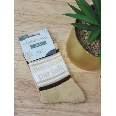 Chaussettes homme "monsieur parfait" beiges