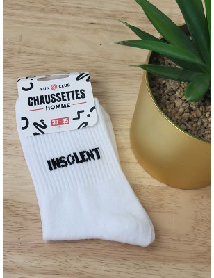 Chaussettes homme "insolent" blanches