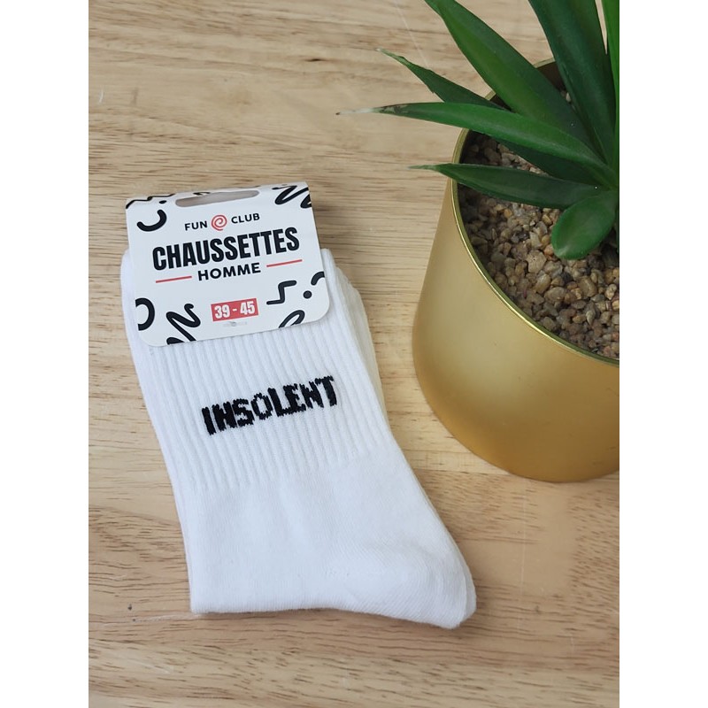 Chaussettes homme "insolent" blanches