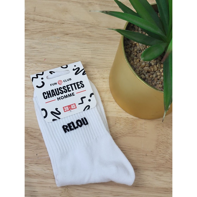 Chaussettes homme "relou" blanches
