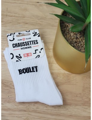 Chaussettes homme "boulet" blanches