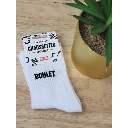 Chaussettes homme "boulet" blanches