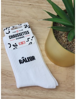 Chaussettes homme "raleur" blanches