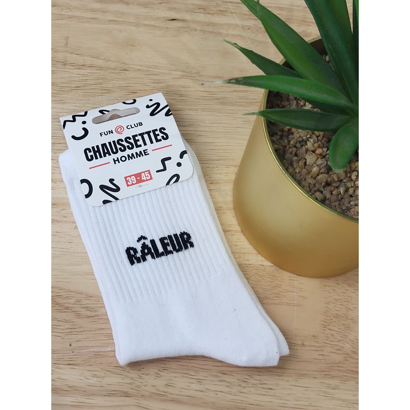 Chaussettes homme "raleur" blanches