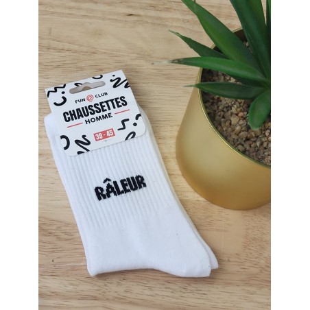 Chaussettes homme "raleur" blanches