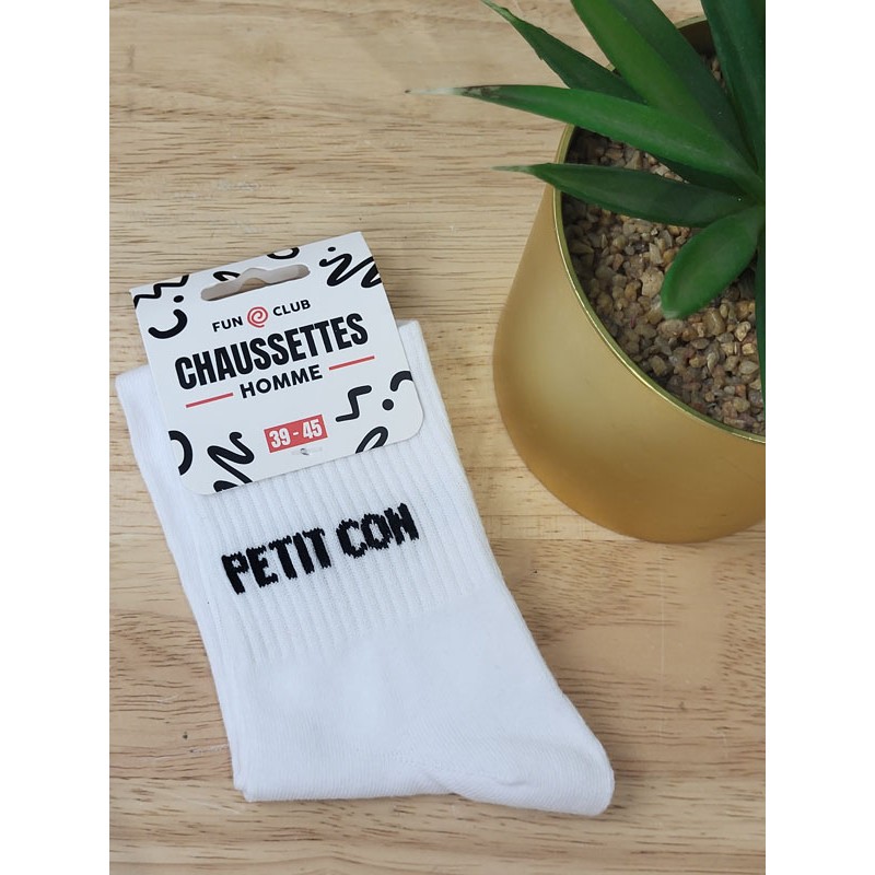 Chaussettes homme "petit con" blanches