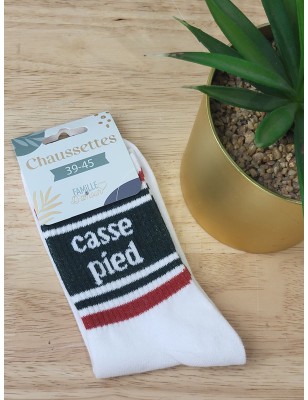 Chaussettes homme "casse pied" blanches