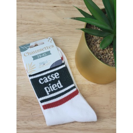 Chaussettes homme "casse pied" blanches