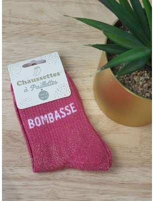 Chaussettes à paillettes "bombasse" fushia