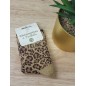 Chaussettes à paillettes "feline" camel