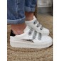 Baskets femme éclair cuir Vanessa Wu Jane argent