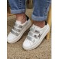 Baskets femme éclair cuir Vanessa Wu Jane argent