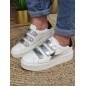 Baskets femme éclair cuir Vanessa Wu Jane argent