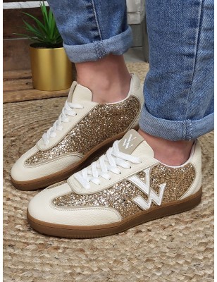 Baskets femme sneakers Vanessa Wu Suzanne beiges