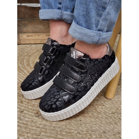 Baskets femme éclair Vanessa Wu Alia noires