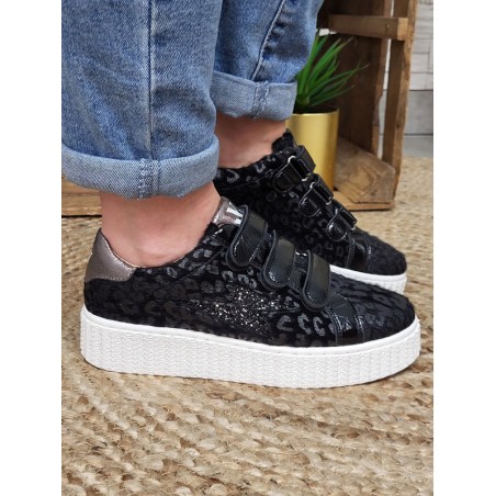Baskets femme éclair Vanessa Wu Alia noires