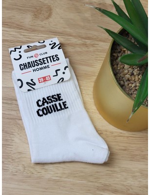 Chaussettes homme "casse couille" blanches