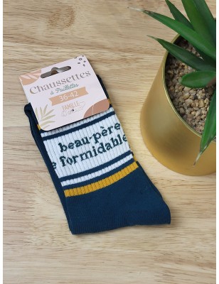 Chaussettes homme "beau père formidable" vertes
