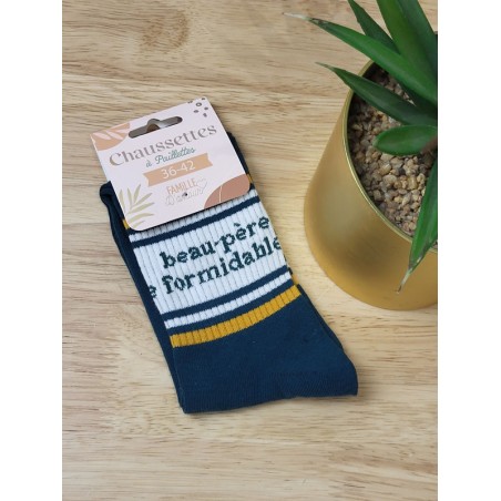 Chaussettes homme "beau père formidable" vertes