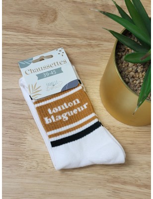 Chaussettes homme "tonton blagueur" blanches