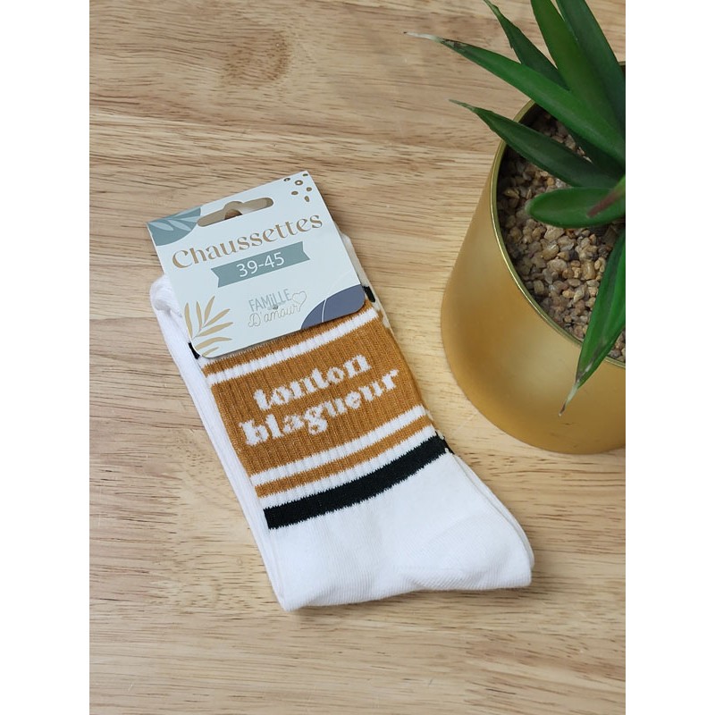 Chaussettes homme "tonton blagueur" blanches