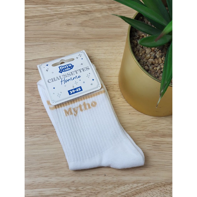 Chaussettes homme "mytho" blanches
