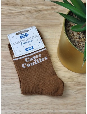 Chaussettes homme "casse couilles" marron