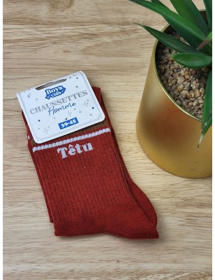 Chaussettes homme "tetu" rouges