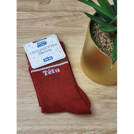 Chaussettes homme "tetu" rouges