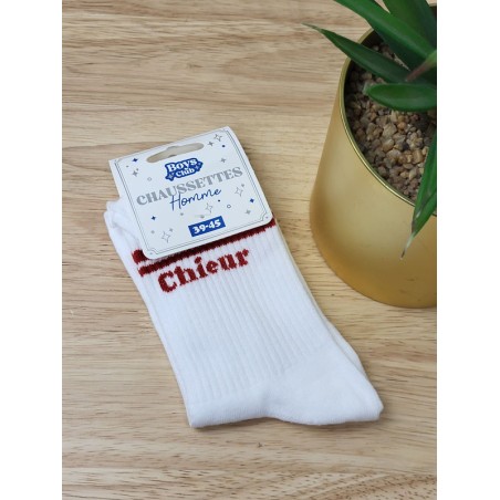 Chaussettes homme "chieur" blanches