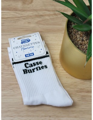 Chaussettes homme "casse burnes" blanches