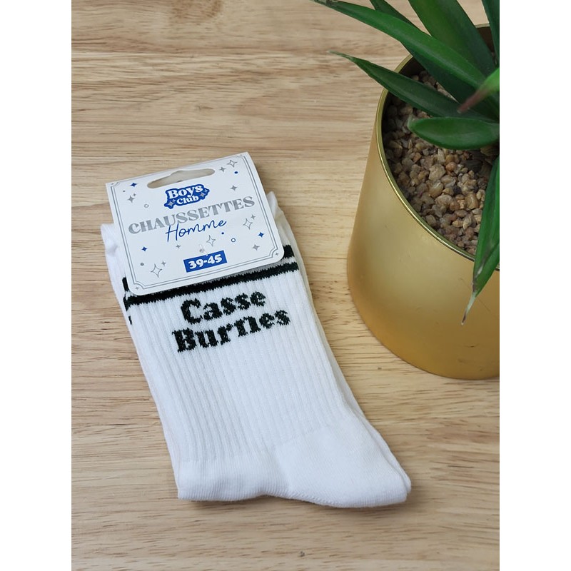 Chaussettes homme "casse burnes" blanches