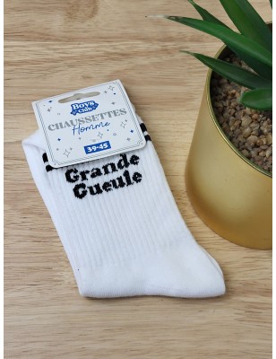 Chaussettes homme "grande gueule" blanches