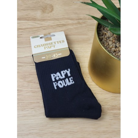 Chaussettes homme "papy poule" noires