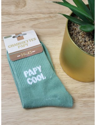 Chaussettes homme "papy cool" vertes