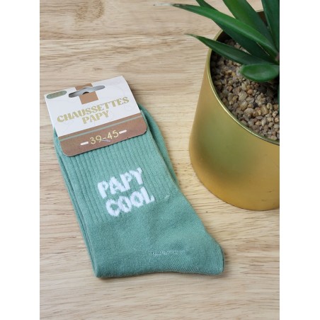 Chaussettes homme "papy cool" vertes