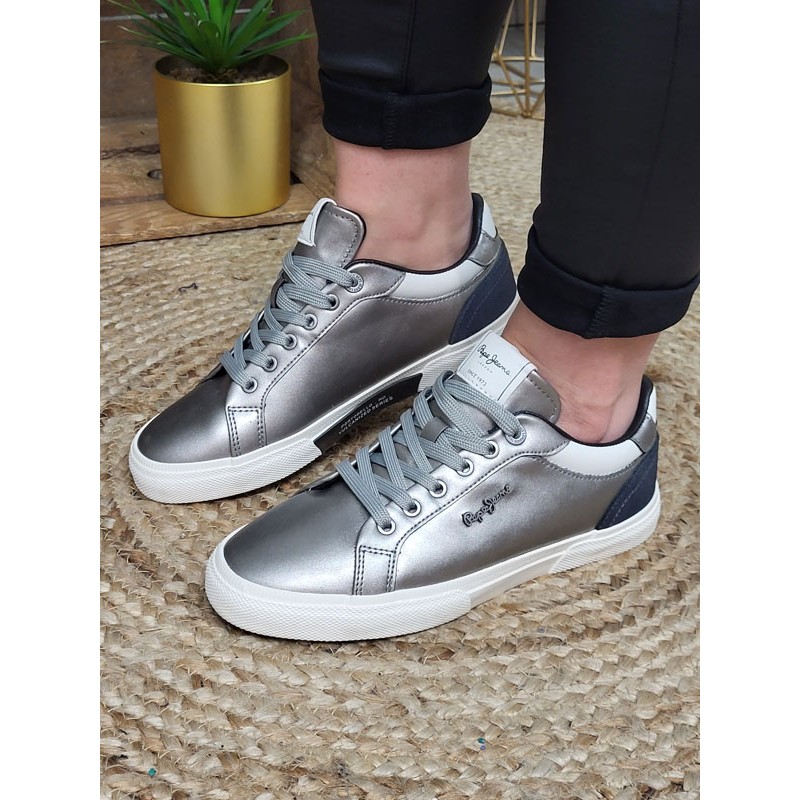 Baskets femme Pepe Jeans Kenton Glam grises