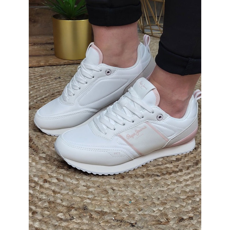 Baskets femme Pepe Jeans dublin fame blanches