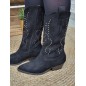 Bottes santiags femme daim Bedina noires