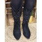 Bottes santiags femme daim Bedina noires
