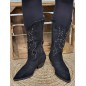Bottes santiags femme daim Bedina noires
